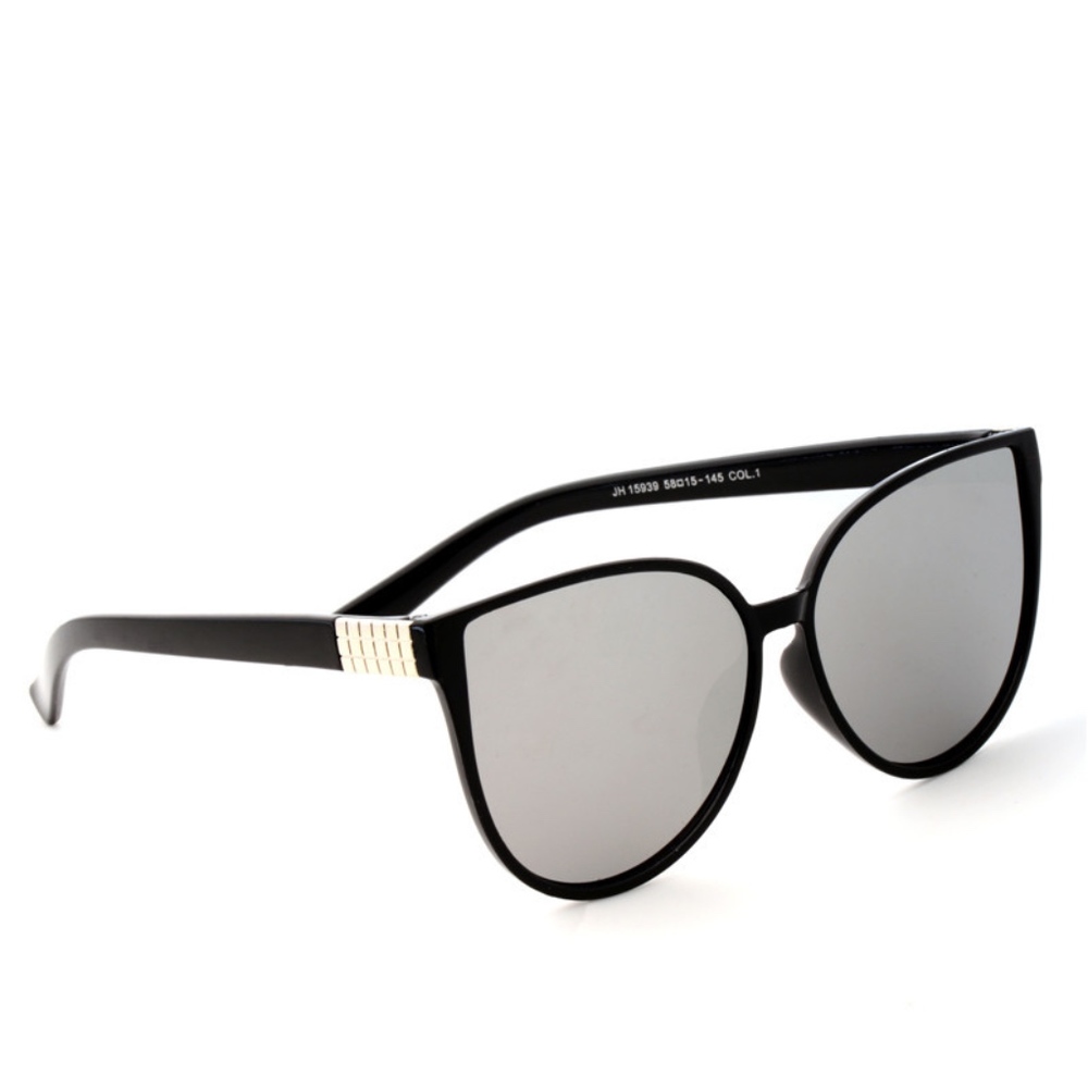 Oversized Silver Cat Eye Sunglasses - Picture 3 of 7